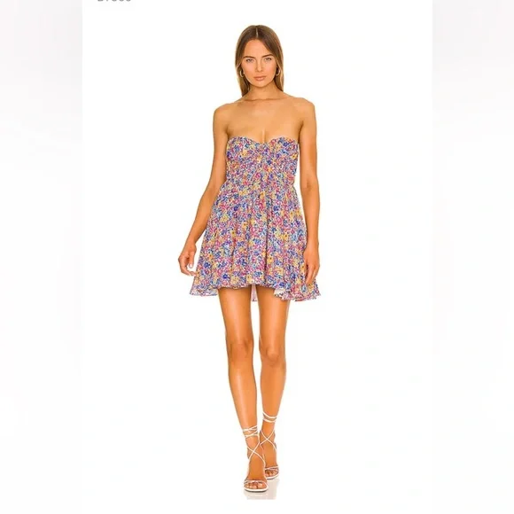 For Love And Lemons “Sasha” Multicolor Strapless Dress - Picture 1 of 13